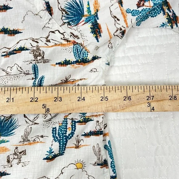 Ariat Krish Shirt Desert Cactus Print Mens XL White Short Sleeve Button Up - Picture 8 of 11